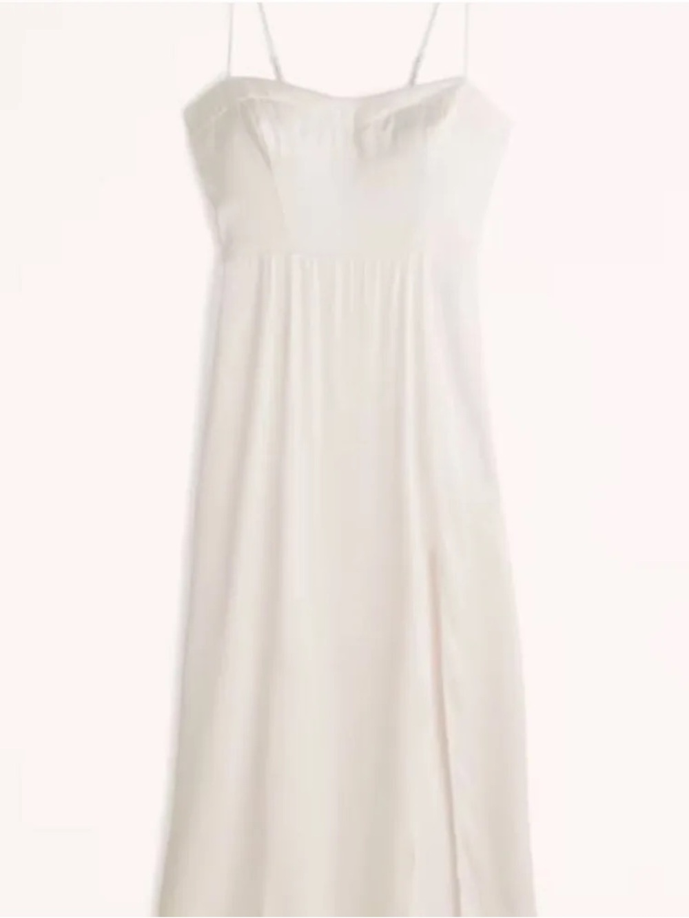 Abercrombie & Fitch Camille Cream White Satin Slip Midi Dress Sundress